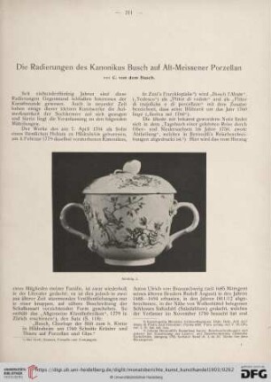 3: Die Radierungen des Kanonikus Busch auf Alt-Meissener Porzellan
