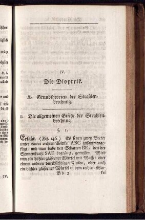 IV. Die Dioptrik.