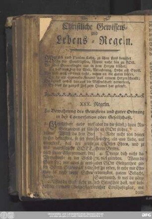 Christliche Gewissens- und Lebens-Regeln.