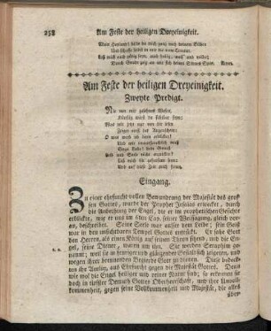 Am Feste der heiligen Dreyeinigkeit. Zweyte Predigt.