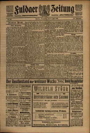 Zweite Ausgabe vom Donnerstag, den 09. Juli 1908.