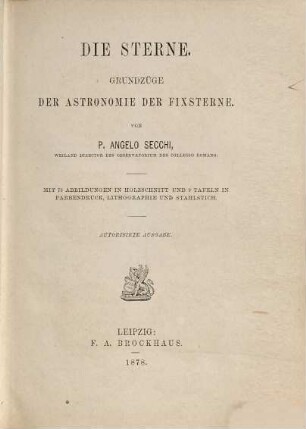 Die Sterne : Grundzüge der Astronomie der Fixsterne