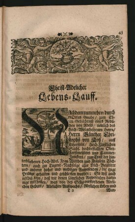 Christ-Adelicher Lebens-Lauff