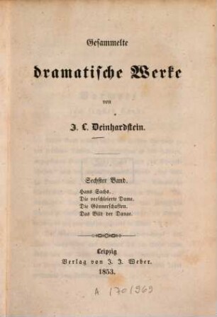 Gesammelte dramatische Werke, 6