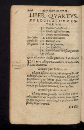 Liber Quartus. De Locis Argumentorum.