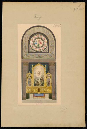 Kirche Monatskonkurrenz Juli 1841: Altarwand mit Fenster