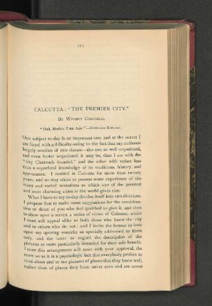 Calcutta: "The Premier City."