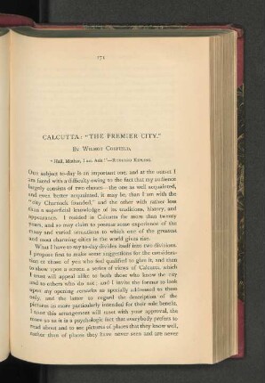 Calcutta: "The Premier City."