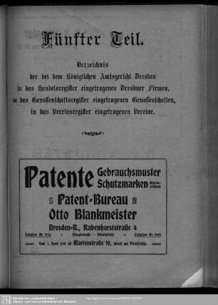 Fünfter Teil. Handelsregister