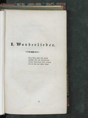 I. Wanderlieder