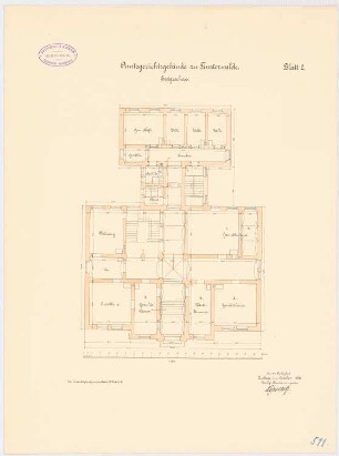 Amtsgericht, Finsterwalde: Grundriss Erdgeschoss 1:100