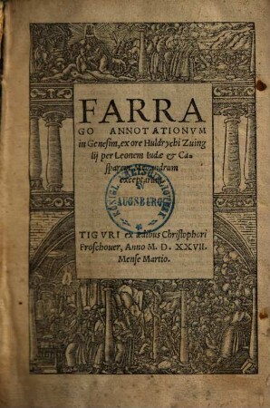 Farrago annotationum in Genesim
