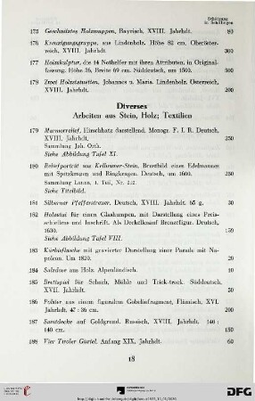 Diverses (Nr. 179-249)