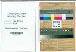 Entnazifizierung Hermann Wuellenweber , geb. 22.04.1885 (Vorarbeiter)
