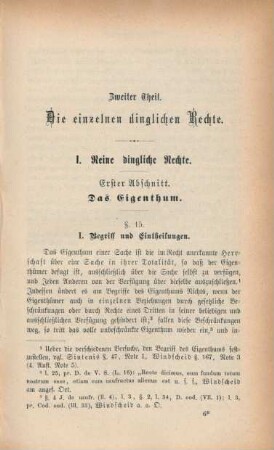 Zweiter Theil. Die einzelnen dinglichen Rechte.