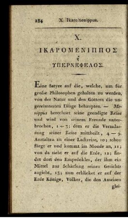 X. Ikaromenippus (oder die Luftreise)