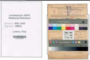Entnazifizierung Paul Lorenz , geb. 30.10.1907 (Postbeamter)