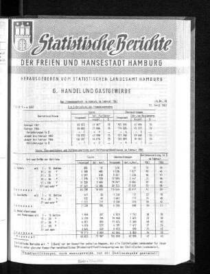 Der Fremdenverkehr in Hamburg im Februar 1967 : Lfd. Nr. 28