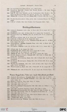 Reichsgoldmünzen (Nr. 2252-2368)