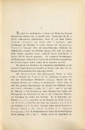 Beiträge zur Kenntnis der Handschriften des Clemens Alexandrinus