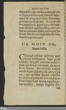 De Motu Orbium Solis