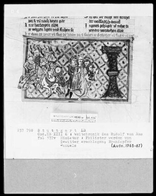 Weltchronik - Bruder Philipp — ---, Folio 1recto-256recto---, Folio 1recto-256rectoSamuel betet um Donner und Regen, Folio 172verso