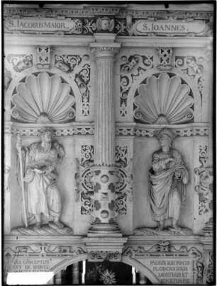 Hechingen Franziskanerkirche Sankt Luzen Langhaus Südwand Apostel S. Jacobus Maior und S. Joannes