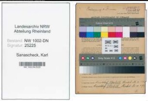 Entnazifizierung Karl Sanascheck, geb. 24.05.1900 (Schleifer)
