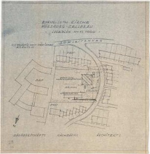 Gulbransson, Olaf Andreas; Würzburg - Zellerau; Erlöserkirche - Lageplan