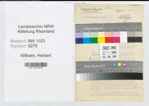 Entnazifizierung Herbert Wilhelm , geb. 07.09.1907 (Lehrer)