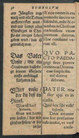 Das Vater Unser/ wie ein Haussvater dasselbige seinem Gesinde auffs einfeltigst fürhalten sol ...