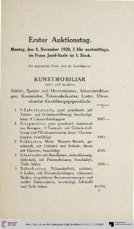Kunstmobiliar (Nr. 1-46)