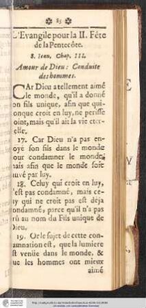 L'Evangile pour la II. Fête de la Pentecôte