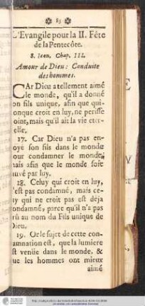 L'Evangile pour la II. Fête de la Pentecôte