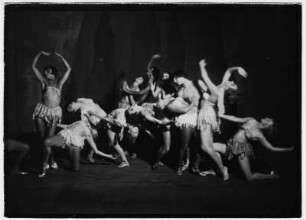 Ballettszene, vermutlich einer Aufführung in Dresden