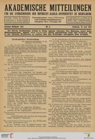 Nr. 4 (19. Juni 1915)