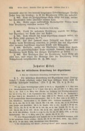 Zehnter Titel. Von der mittelbaren Erwerbung des Eigenthums.