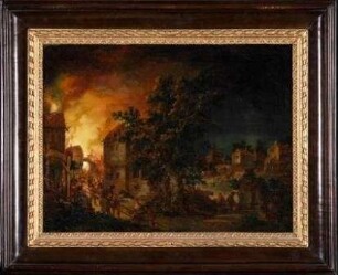 Nächtliche Feuersbrunst in einer Stadt (Gegenstück zu HM_1981_0103)
