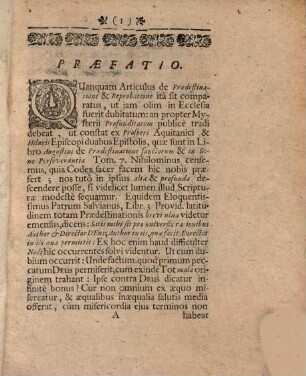 Decretum praedestinationis ex aeterno protocollo codicis divini fideliter extractum