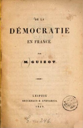 De la Démocratie En France