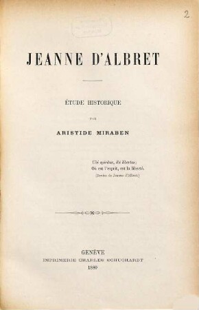 Jeanne d'Albret : Étude historique