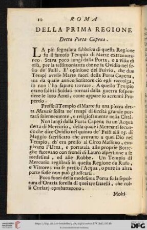 Della prima regione