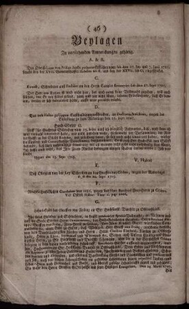 Beylagen Zu vorstehenden Anmerckungen gehörig.
