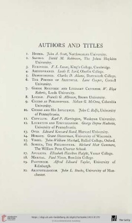 Authors and Titles