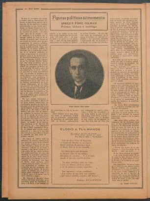 Figuras políticas del momento : Enrique Pérez Colman - Político, literato y sociólogo