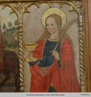 Polyptychon : Predella mit Schmerzensmann und Heiligen : Heilige Lucia