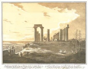 Gärtner, Friedrich von; Agrigent (Akragas / Agrigentum, Sizilien); Ansicht des Tempels der Juno Lucina zu Agrigent - Perspektive