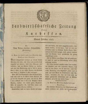 Monat Februar 1825.