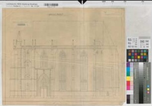 Soest (Soest) Wiesenkirche Modellvorlagen Südfront 1928 1 : 100 43 x 57 Zeichnung Staatshochbauamt Soest