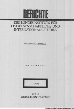 Umweltschutz in Bulgarien